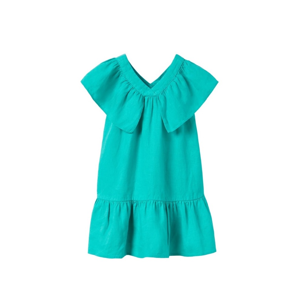 Zara Kids Ruffle Linen Dress 9-12 months NWT